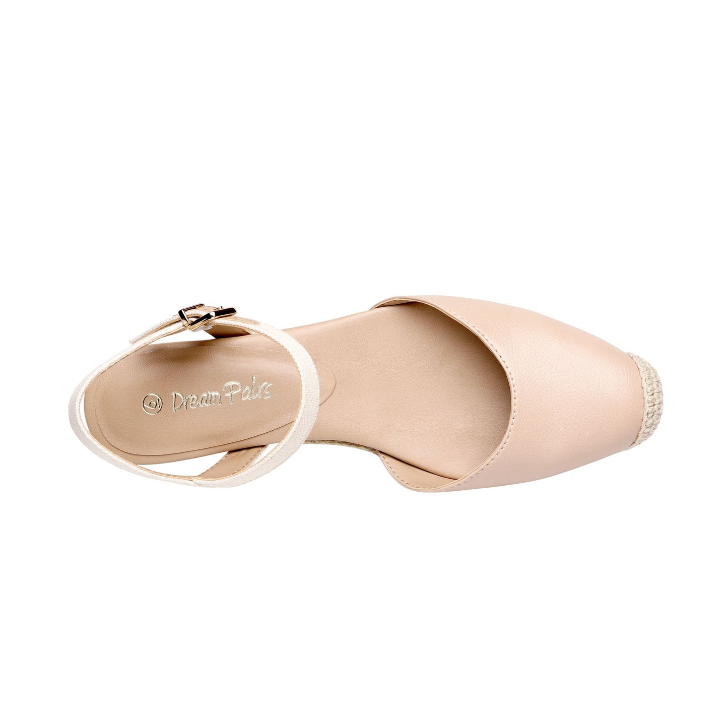 Closed Toe Espadrille Wedge Sandals with Buckle Ankle Strap