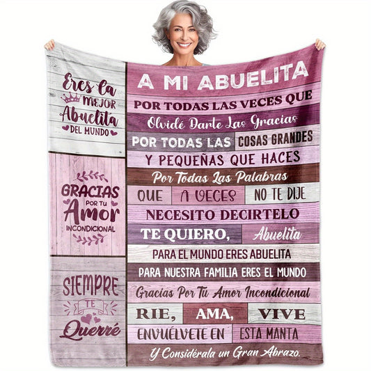 “Abuelita” Spanish Fleece Blanket – Soft Vintage Gift Throw