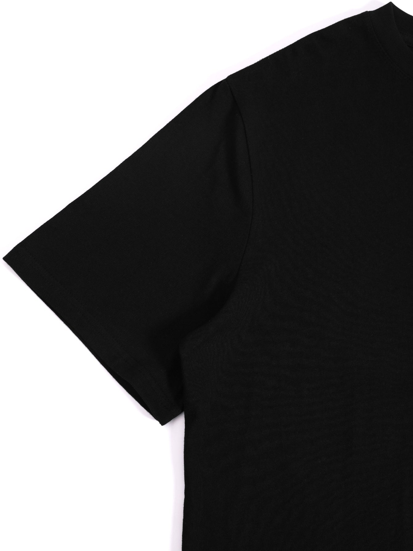 Black t-shirt on a white background