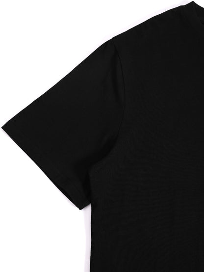 Black t-shirt on a white background