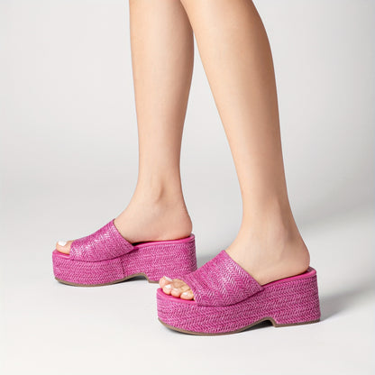 Espadrilles compensées pour femmes – Sandales d'été à enfiler pour la plage | Style espagnol