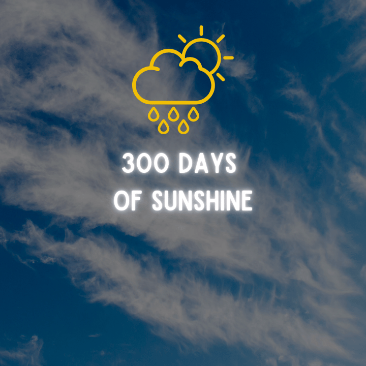 300 days 
of sunshine