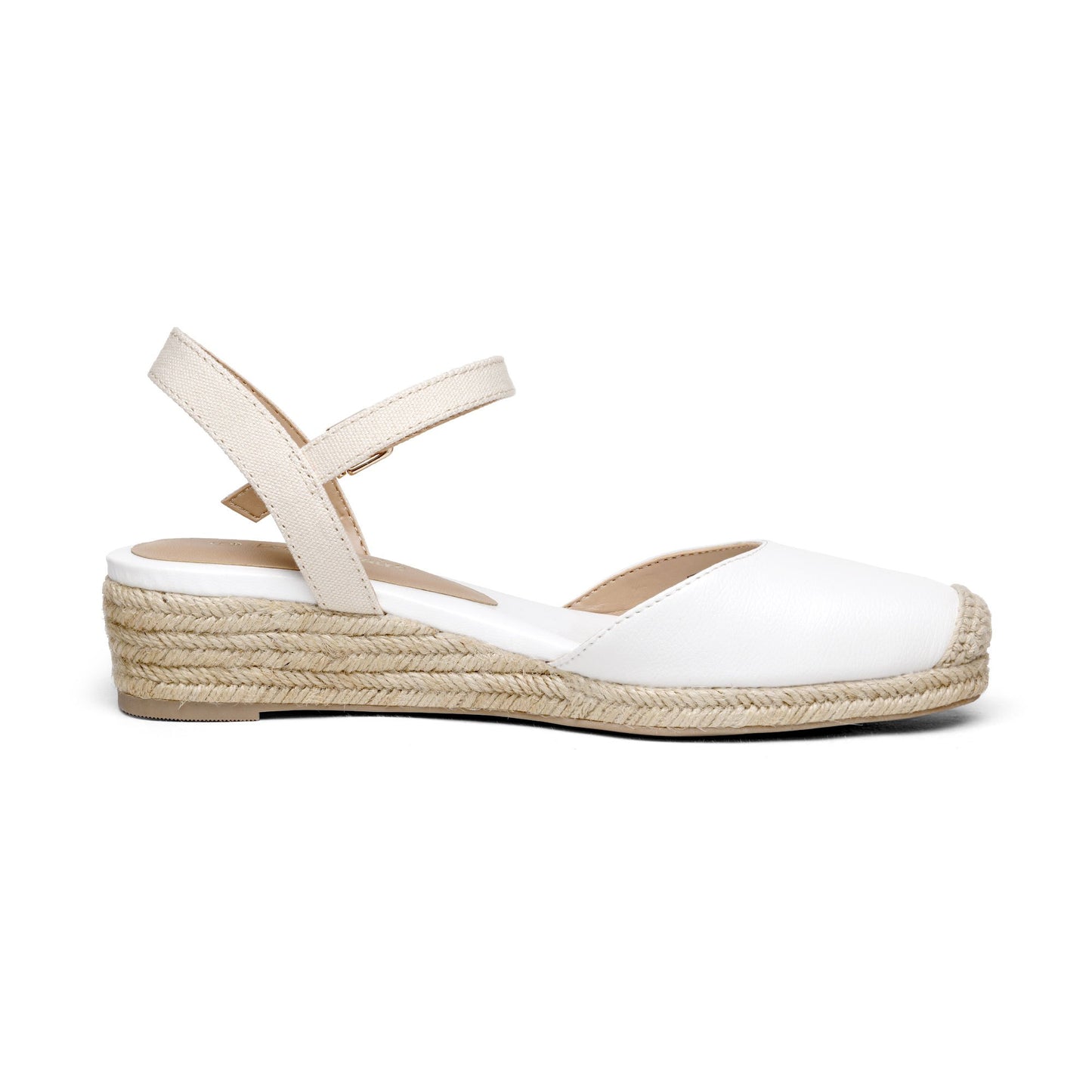 Closed Toe Espadrille Wedge Sandals with Buckle Ankle Strap