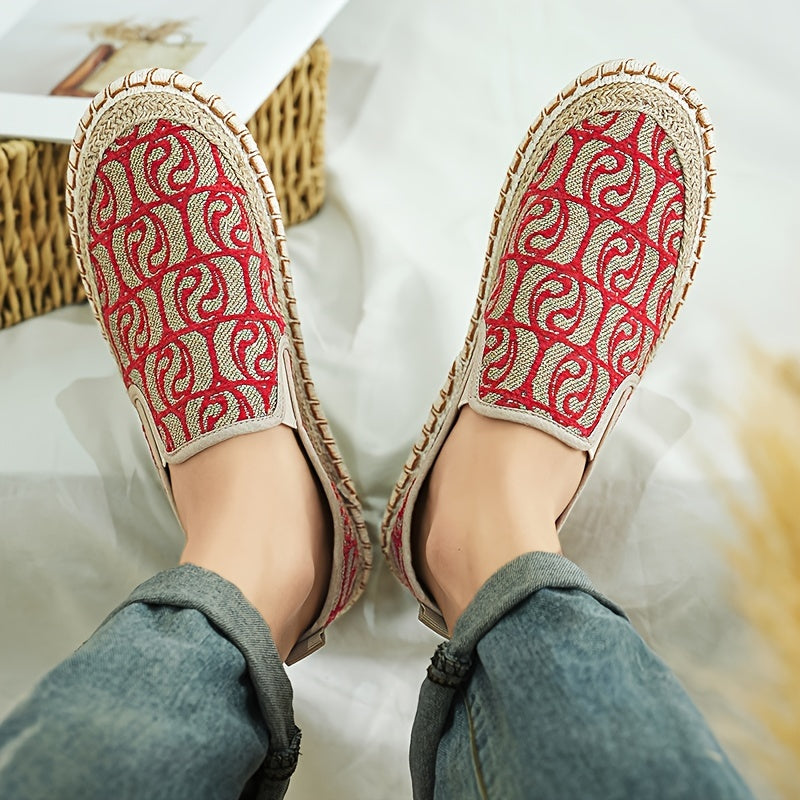 Mocassins espadrilles classiques en toile – Chaussures de marche plates et légères