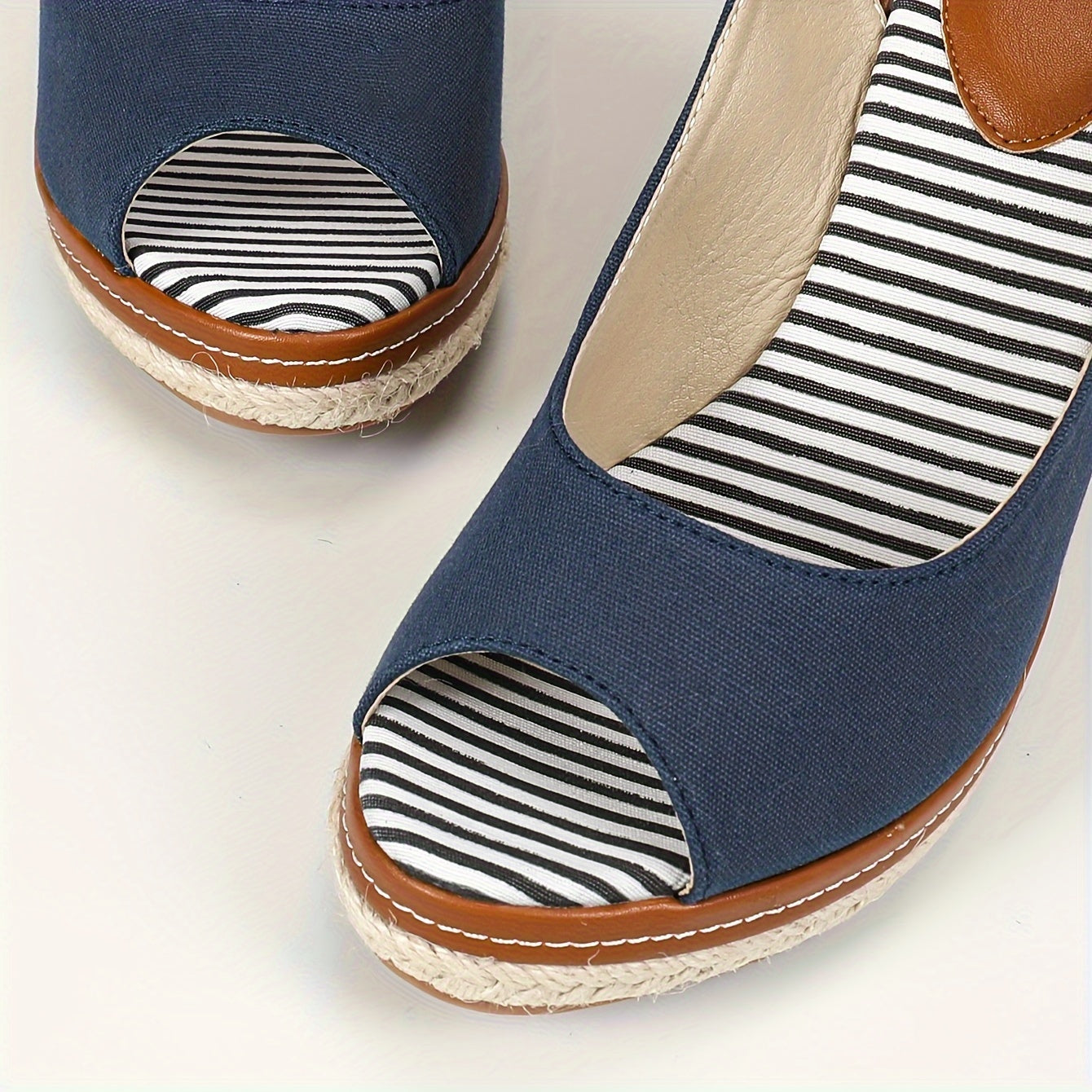 Espadrilles compensées à plateforme avec nœud papillon – Sandales à enfiler et bout ouvert