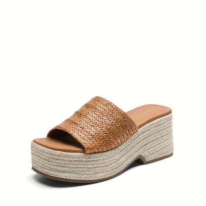 Espadrilles compensées pour femmes – Sandales d'été à enfiler pour la plage | Style espagnol