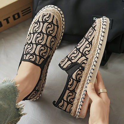 Mocassins espadrilles classiques en toile – Chaussures de marche plates et légères