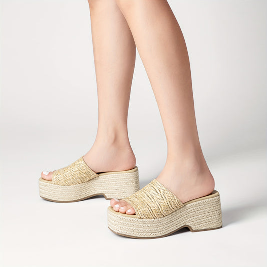 Women’s Espadrille Platform Wedge Sandals – Summer Beach Slip-On Slides | Spain Style