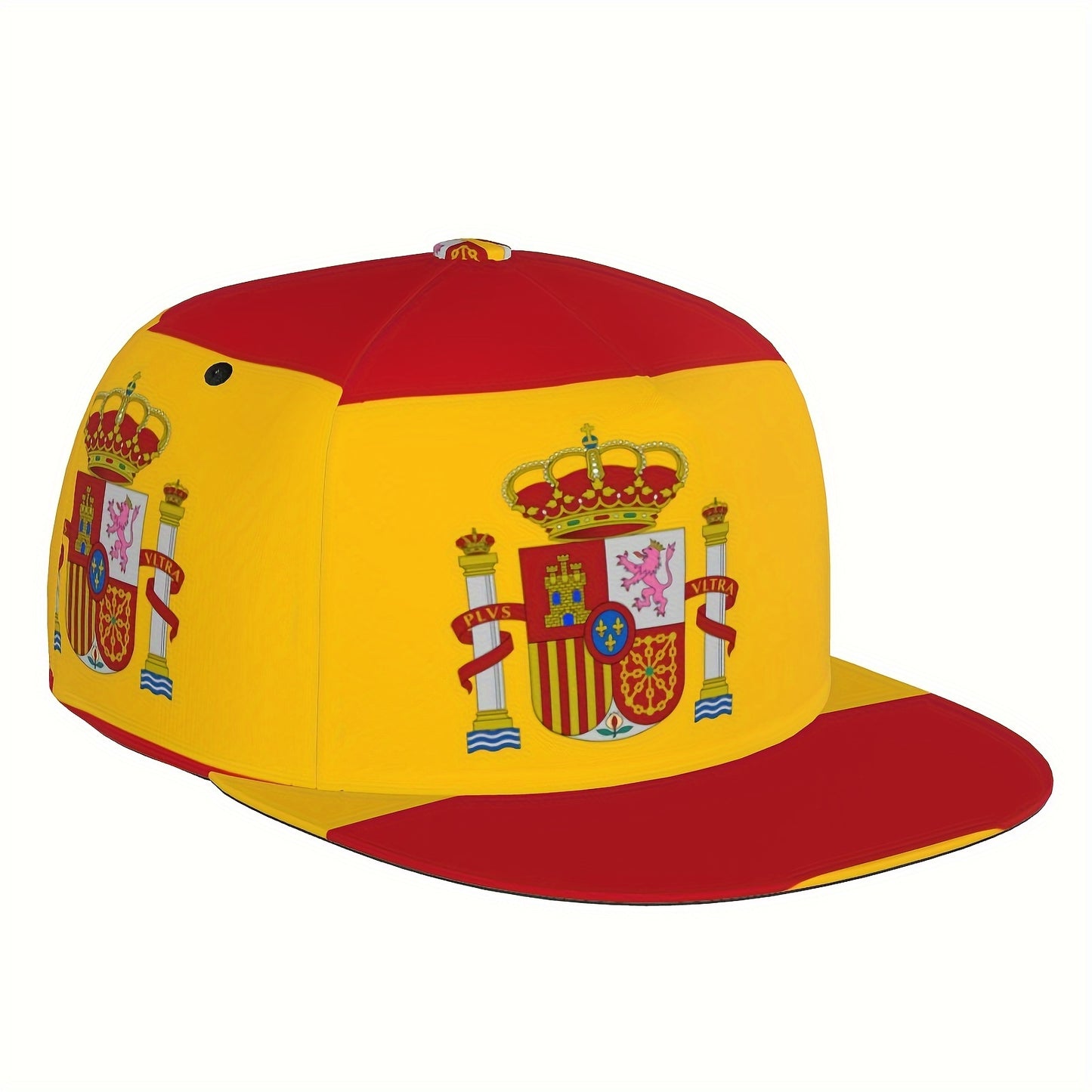 Cap with Spanish flag design on a white background