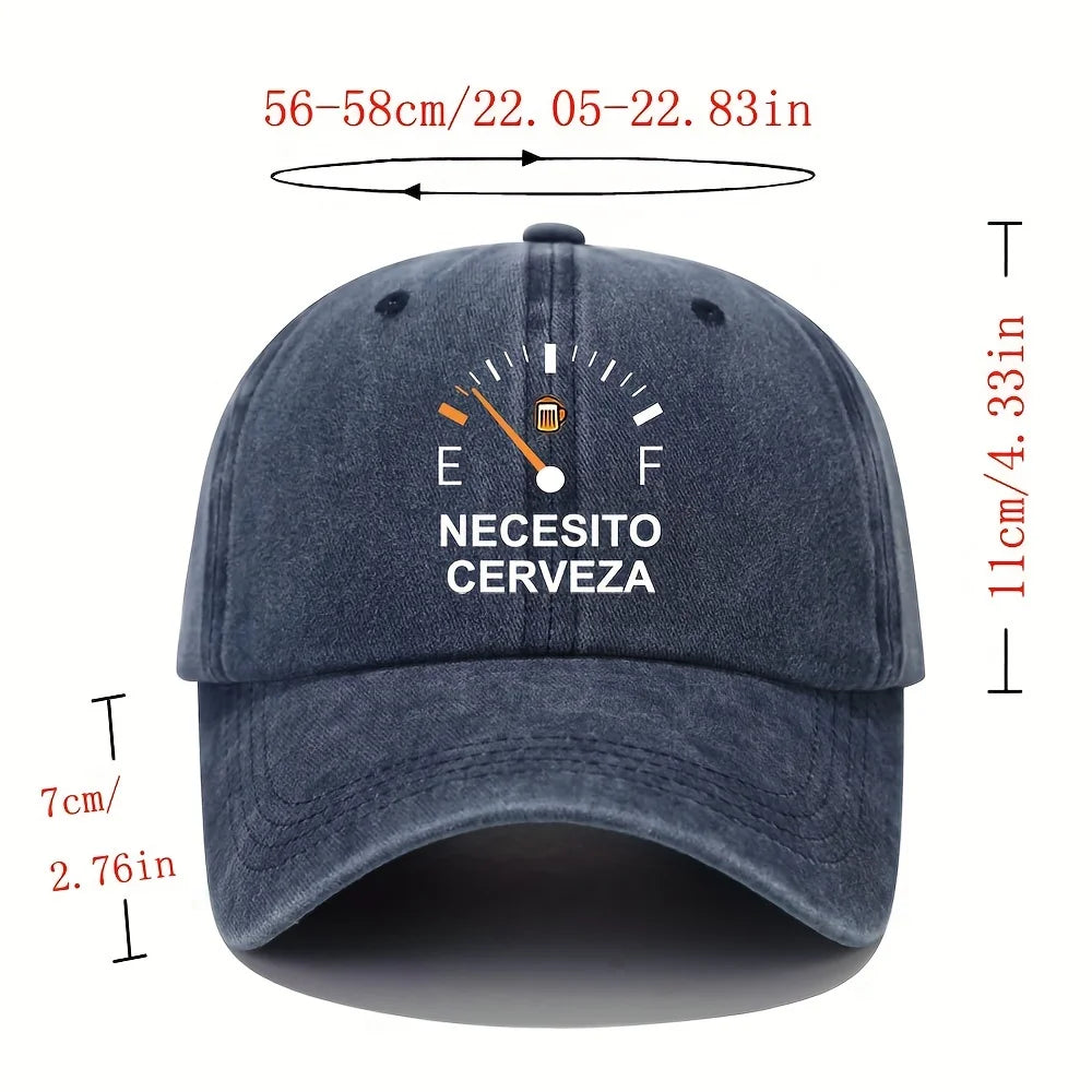 NECESITO CERVEZA Vintage Baseballkappe – Lustige spanische Bier-Dad-Mütze