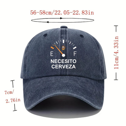NECESITO CERVEZA Vintage Baseballkappe – Lustige spanische Bier-Dad-Mütze