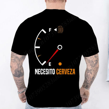T-shirt humoristique pour homme « Necesito Cerveza » – T-shirt décontracté avec motif de bière espagnole 