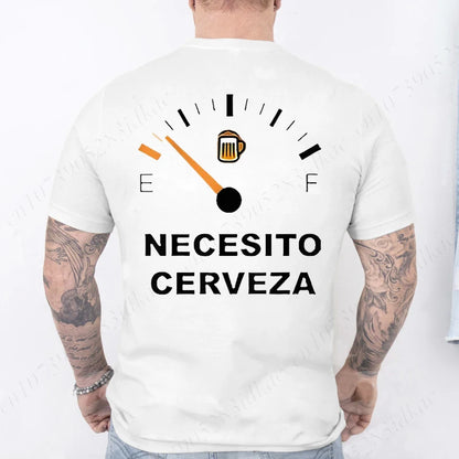 T-shirt humoristique pour homme « Necesito Cerveza » – T-shirt décontracté avec motif de bière espagnole 