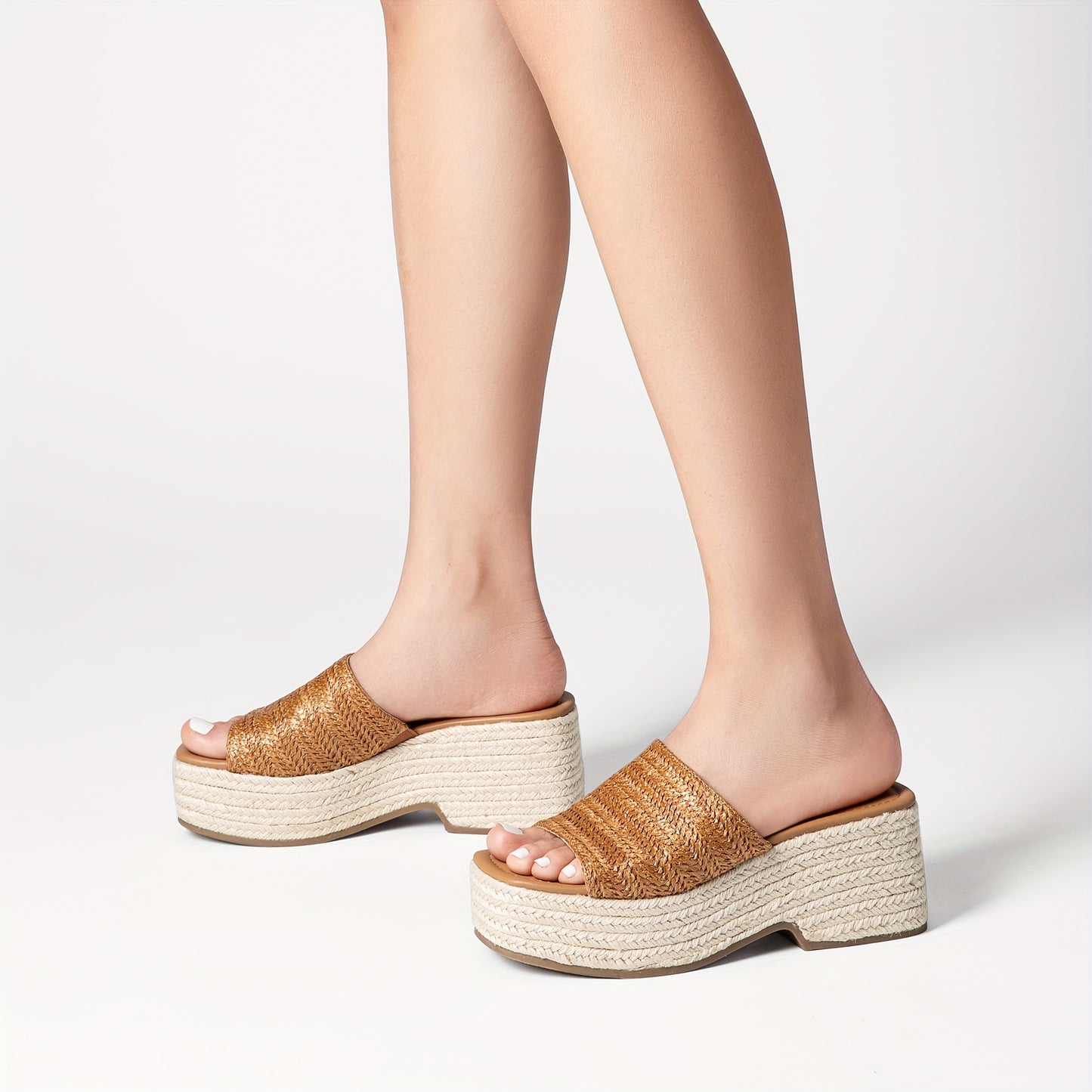 Espadrilles compensées pour femmes – Sandales d'été à enfiler pour la plage | Style espagnol