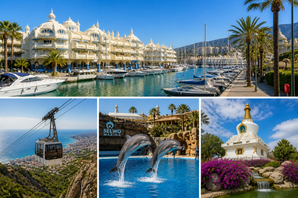 Benalmadena attractions Puerto Marina cable car Selwo Marina Costa del Sol