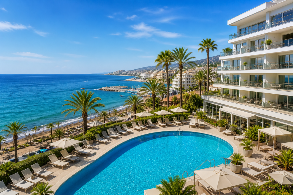 Benalmadena beachfront hotel pool sea view Costa del Sol accommodation