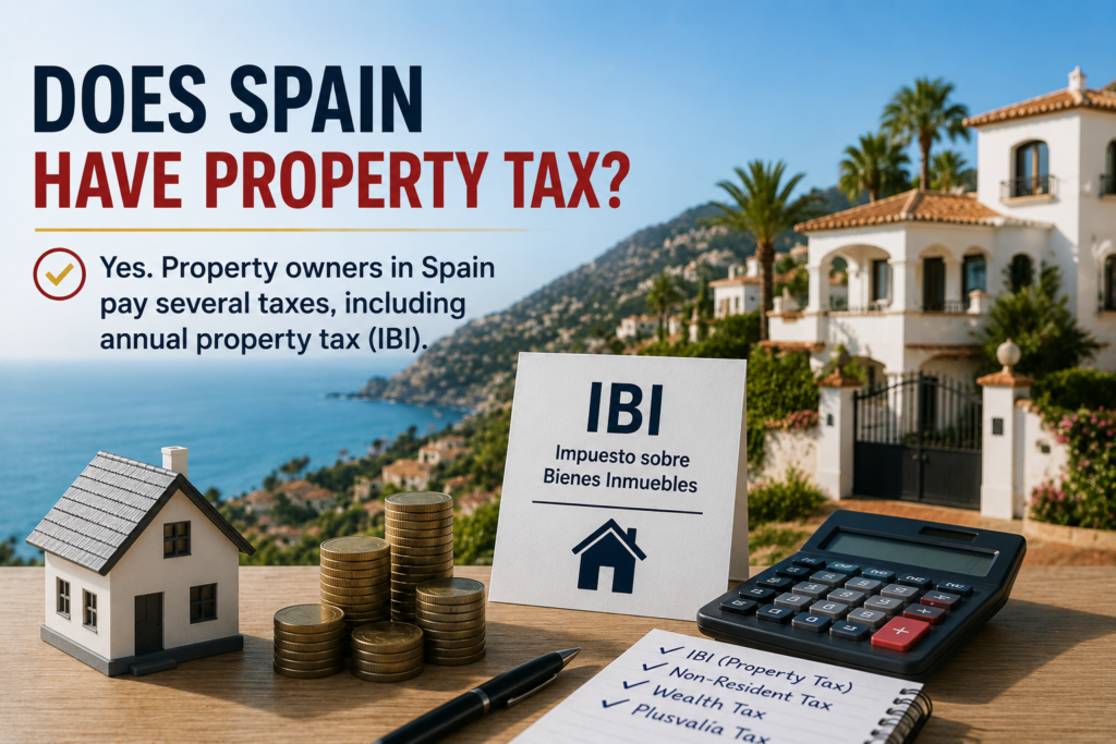 Does Spain have property tax explained with IBI tax document and Costa del Sol villa