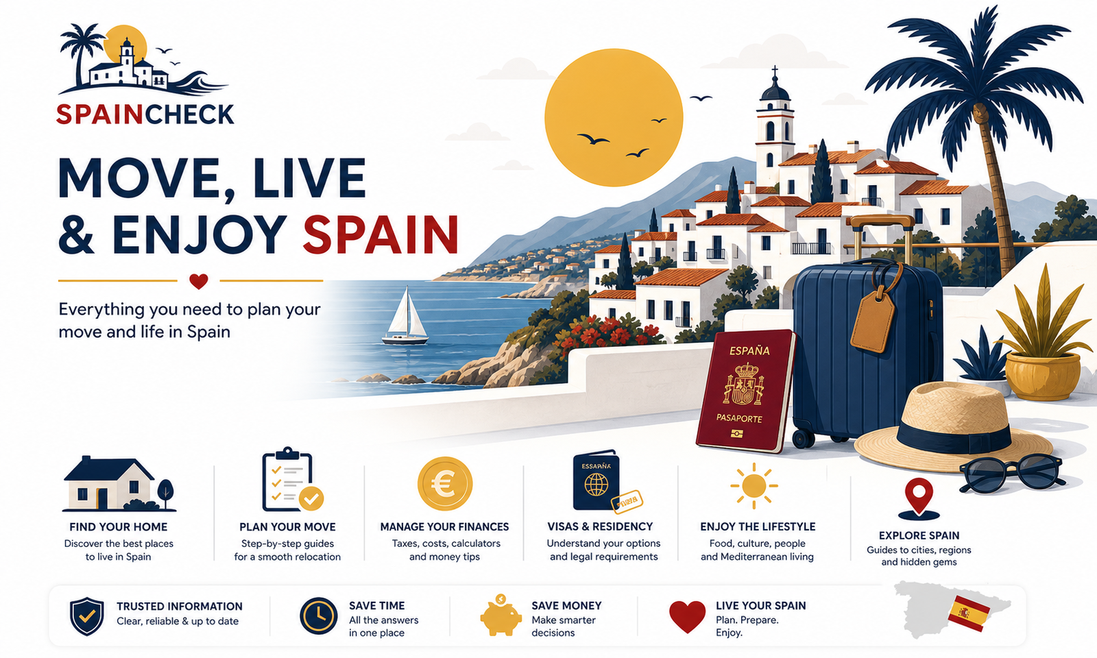 Move, live and enjoy Spain with practical SpainCheck guides
