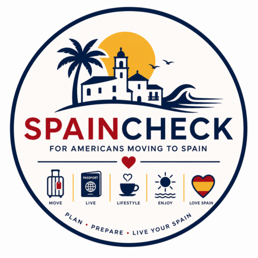 Spaincheck logo for Spain relocation, lifestyle and living guide for Americans